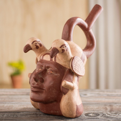 Escultura de cerámica - Escultura de cerámica de estilo museo arqueológico moche