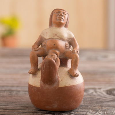 Escultura de cerámica - Museo Moche Réplica de Escultura en Cerámica Hecha a Mano en Perú