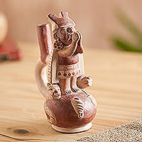 Escultura de cerámica, 'Señor Ai Aepec' - Escultura de cerámica arqueológica única