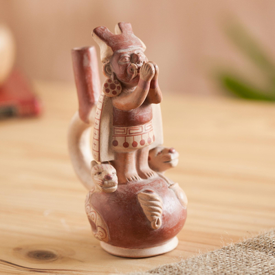 Escultura de cerámica, 'Lord Ai Aepec' - Escultura cerámica arqueológica única