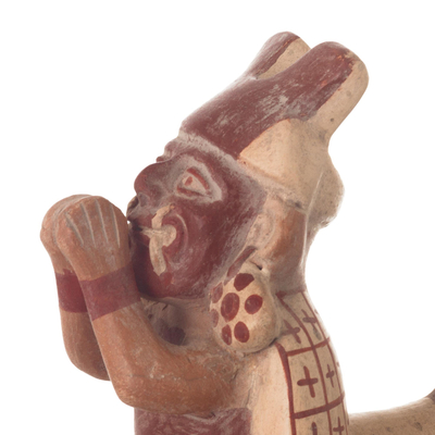 Ceramic sculpture, 'Lord Ai Aepec' - Unique Archaeological Ceramic Sculpture