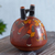 Ceramic sculpture, 'Hummingbird Feast' - Ceramic Earthtone Bird Vessel Inca Sculpture