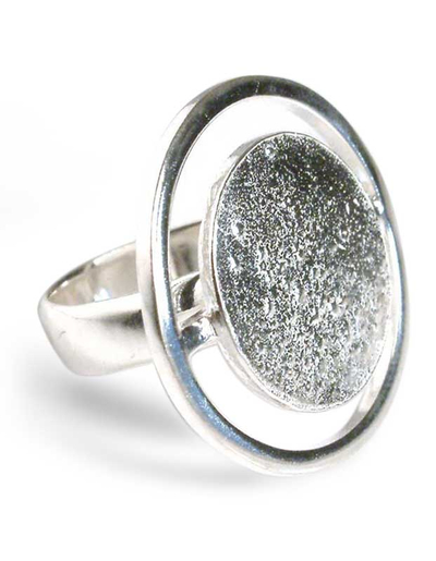 Silver cocktail ring, 'Bold Moonlight' - Silver cocktail ring