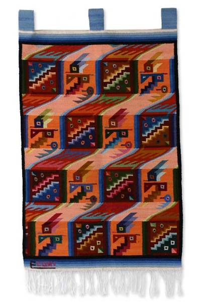 Wool tapestry, 'Magical Stairway' - Wool tapestry