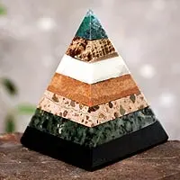 Gemstone pyramid, 'Empowered' - Pyramid of Stacked Gemstones