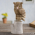 Aragonite and calcite sculpture, 'Horned Owl' - Artisan Crafted Aragonite Gemstone Sculpture (image 2) thumbail