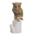 Aragonite and calcite sculpture, 'Horned Owl' - Artisan Crafted Aragonite Gemstone Sculpture