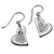Sterling silver heart earrings, 'True Love's Song' - Handmade Heart Shaped Sterling Silver Dangle Earrings thumbail