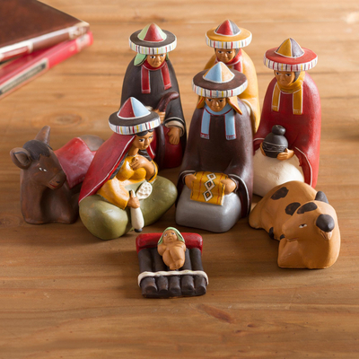 Belén de cerámica - Pesebre navideño de cerámica peruana elaborado artesanalmente