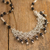 Onyx waterfall necklace, 'Lucky Clover' - Fine Silver Onyx Waterfall Necklace (image 2b) thumbail