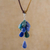 Sodalite and chrysocolla pendant necklace, 'Andean Raceme' - Sodalite and chrysocolla pendant necklace thumbail