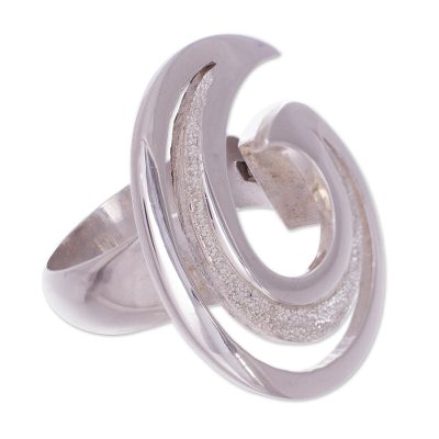 Sterling silver cocktail ring, 'Whirlpool' - Handcrafted Modern Sterling Silver Cocktail Ring