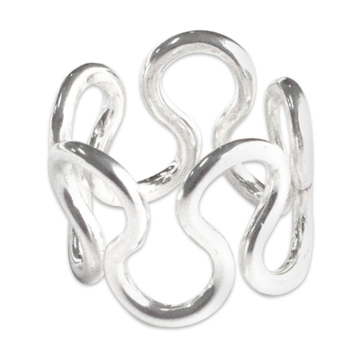 anillo de banda de plata - Anillo de banda de plata fina moderno hecho a mano.