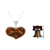 Herz-Halskette aus Sterlingsilber und Mate-Kürbis - Peruanische herzförmige Mate-Kürbis-Anhänger-Vogel-Halskette