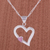 Rhodonite heart necklace, 'Secret Romance' - Heart Shaped Sterling Silver Pendant Rhodonite Necklace thumbail