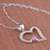 Rhodonite heart necklace, 'Secret Romance' - Heart Shaped Sterling Silver Pendant Rhodonite Necklace (image 2d) thumbail