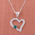 Chrysocolla heart necklace, 'Secret Romance' - Silver Necklace Chrysocolla Heart Sterling 925 Peru thumbail