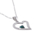 Chrysocolla heart necklace, 'Secret Romance' - Silver Necklace Chrysocolla Heart Sterling 925 Peru (image 2f) thumbail