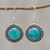 Amazonite dangle earrings, 'Moon Over Lima' - Hand Made Sterling Silver Dangle Amazonite Earrings thumbail