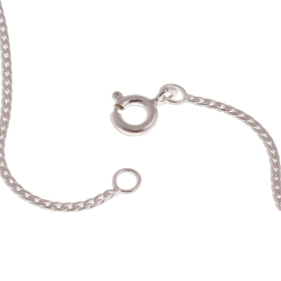 Sterling silver pendant necklace, 'Little Llama' - Handcrafted Sterling Silver Necklace