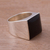Obsidian solitaire ring, 'Dark Lake' - Obsidian solitaire ring