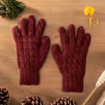 100% alpaca gloves, 'Lush Rose' - 100% alpaca gloves