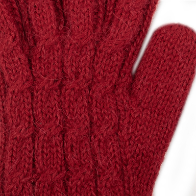 100% alpaca gloves, 'Lush Rose' - 100% alpaca gloves