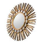 Mirror, 'Summer Sun' - Unique Bronze Leaf Round Gilded Wall Mirror 