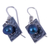 Pearl dangle earrings, 'Black Shimmer' - Modern Fine Silver Dangle Pearl Earrings (image 2b) thumbail