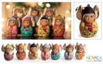 Ceramic ornaments, 'Angel Choir' (set of 7) - Unique Christmas Ceramic Ornaments (Set of 7)