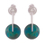Chrysocolla dangle earrings, 'Magic Circle' - Modern Sterling Silver Chrysocolla Dangle Earrings thumbail