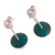 Chrysocolla dangle earrings, 'Magic Circle' - Modern Sterling Silver Chrysocolla Dangle Earrings