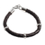Men's leather braided bracelet, 'Bold Black' - Collectible Men's Leather and Silver Wristband Bracelet thumbail