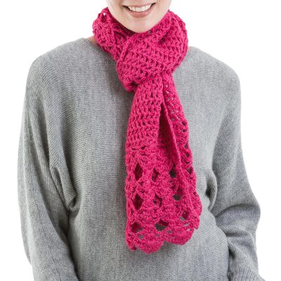 100% alpaca scarf, 'Fuchsia Bloom' - 100% alpaca scarf