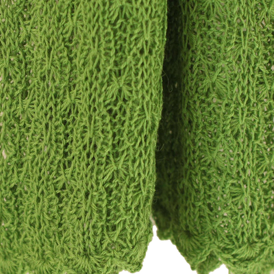 Alpaca blend scarf, 'Piura Green' - Pure Alpaca Wool Scarf