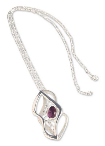 Amethyst pendant necklace, 'Lyrical' - Amethyst pendant necklace