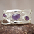 Amethyst cuff bracelet, 'Lyrical' - Modern Sterling Silver Cuff Amethyst Bracelet (image 2) thumbail