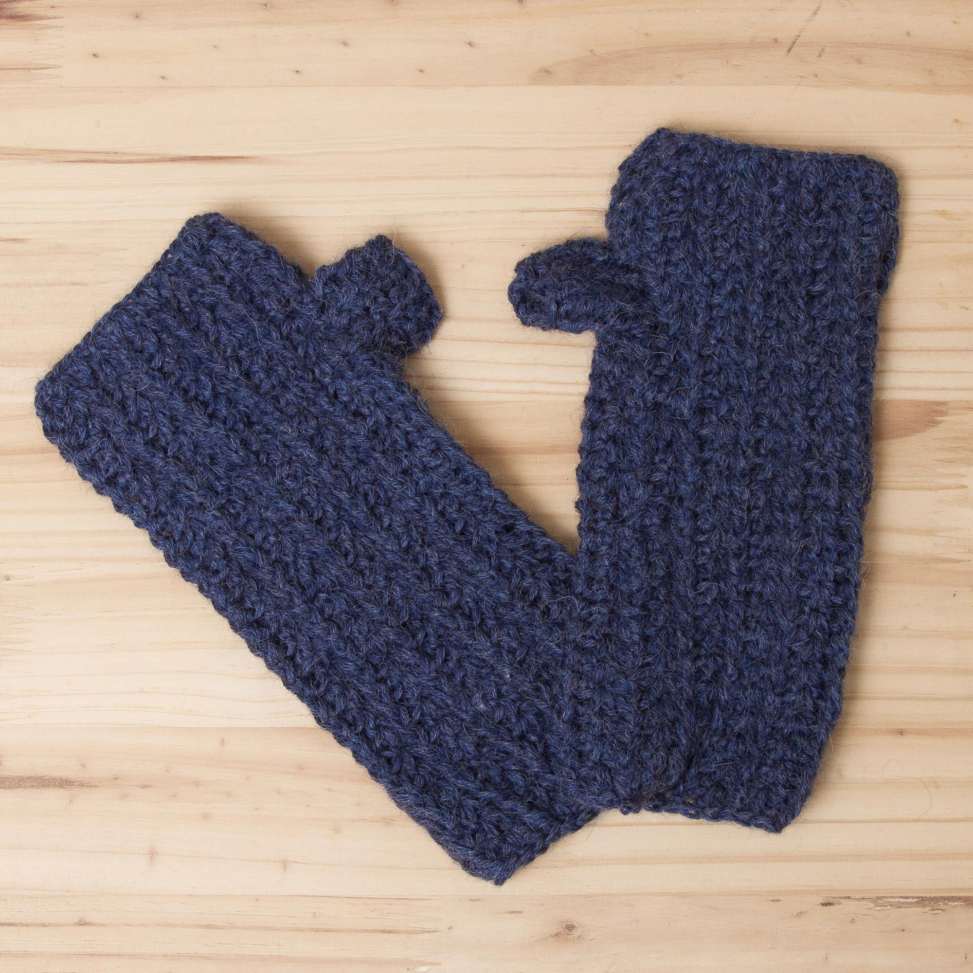 wool knit fingerless gloves