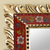 Reverse-painted glass wall mirror, 'Scarlet Flame' - Rectangular Handcrafted Floral Reverse-Painted Glass Mirror