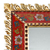 Reverse-painted glass wall mirror, 'Scarlet Flame' - Rectangular Handcrafted Floral Reverse-Painted Glass Mirror (image 2c) thumbail