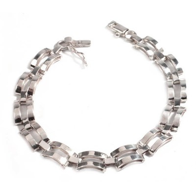 Men's sterling silver bracelet, 'Emperor' - Men's Sterling Silver Link Bracelet