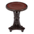 Mohena wood and leather accent table, 'Colonial Fern' - Unique Colonial Wood Leather Accent Table Furniture thumbail