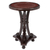 Mohena wood and leather accent table, 'Colonial Fern' - Unique Colonial Wood Leather Accent Table Furniture (image 2b) thumbail
