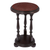 Mohena wood and leather accent table, 'Pedestal' - Traditional Leather Pedestal Wood Accent Table (image 2b) thumbail