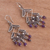 Amethyst chandelier earrings, 'Dark Filigree Maze' - Amethyst chandelier earrings (image 2b) thumbail