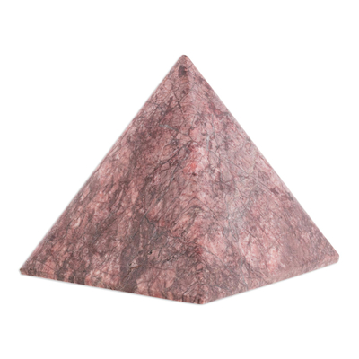 Granatpyramide - Handgeschnitzte Granat-Pyramidenskulptur aus echtem Edelstein