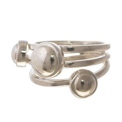 Sterling silver band ring, 'To Mom' - Fair Trade Sterling Silver Band Ring