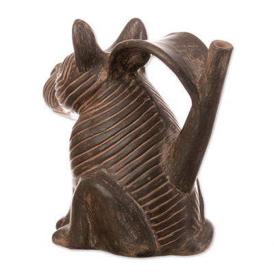 Ceramic sculpture, 'Chimu Dog' - Hand Crafted Peruvian Archaeological Ceramic Dog Sculpture