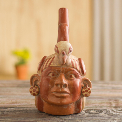 Ceramic sculpture, 'Condor Man' - Archaeological Ceramic Sculpture