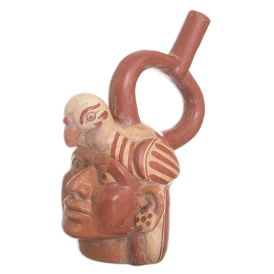 Ceramic sculpture, 'Condor Man' - Archaeological Ceramic Sculpture